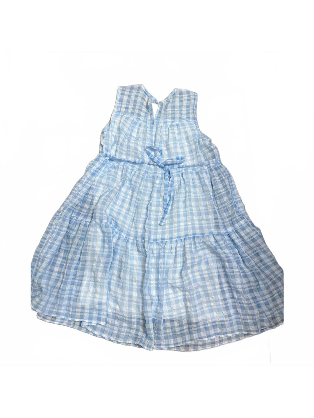 Calvin Klein Blue White Plaid Seersucker Sleeveless Short Mini Dress Size Small - Picture 3 of 7
